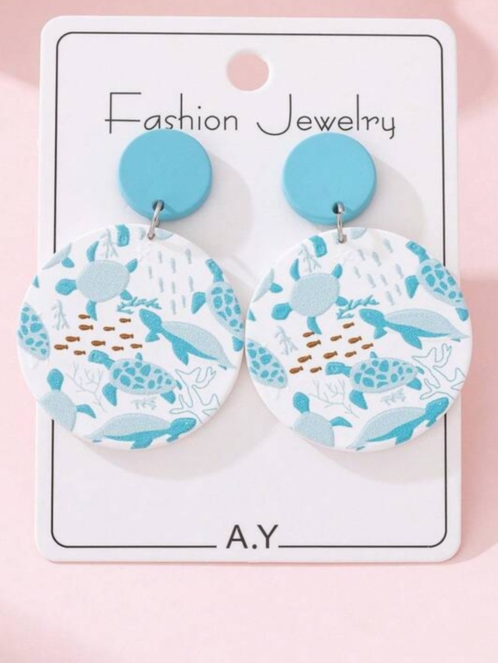 Swimming Turtle Acrylic Earrings
